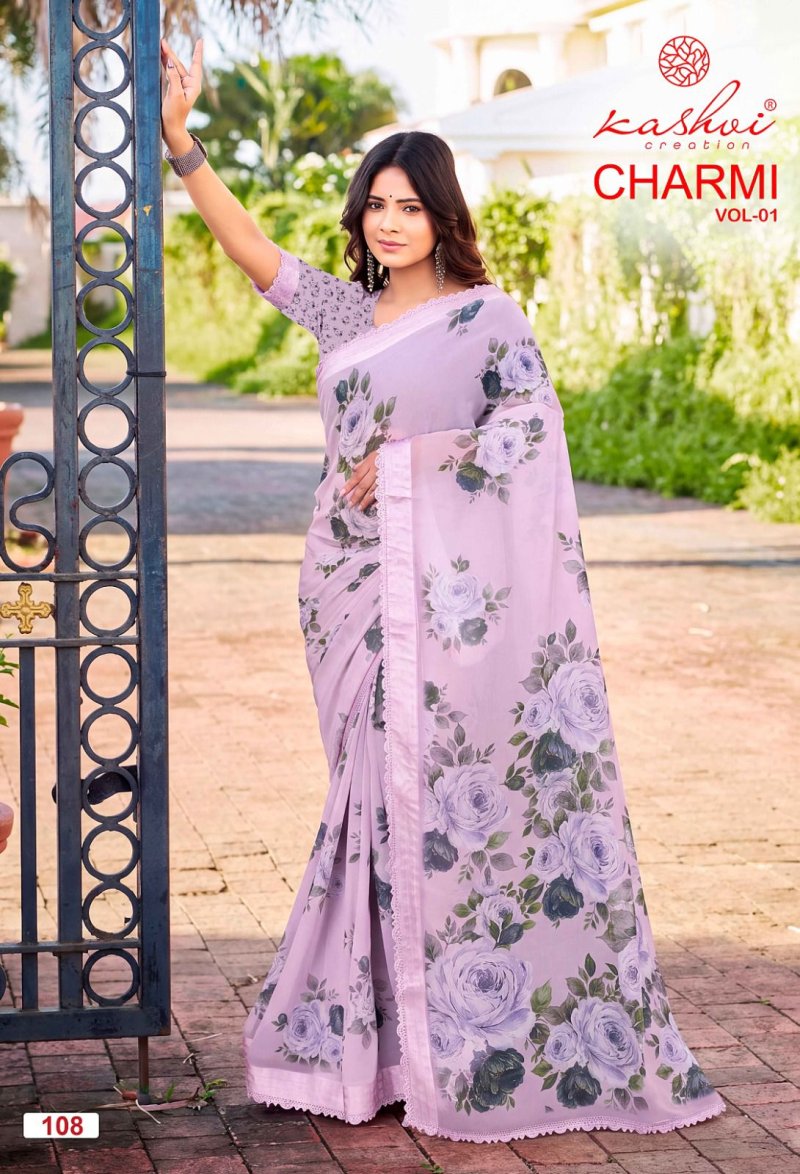 Charmi Vol 1 By Kashvi Weightless Digital Fancy Saree 